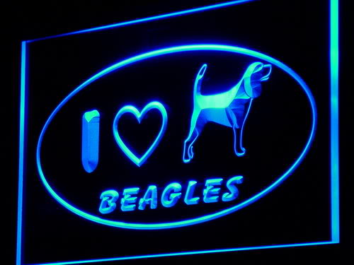 I Love Beagle Dog Pet Shop Neon Light Sign